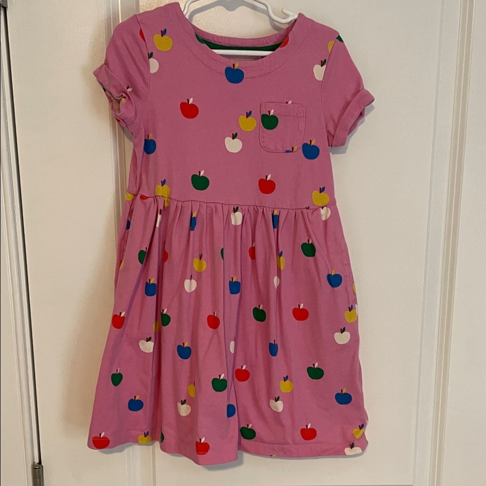 Mini Boden Pink Apple Print Dress